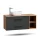 Meuble sous-lavabo LUX 120 cm, chêne doré / anthracite, avec lavabo blanc de 42 cm