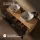 Mueble bajo para lavabo LUX de 140 cm, roble dorado / antracita, con lavabo de 42 cm, negro