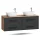 Mueble bajo para lavabo LUX de 140 cm, roble dorado / antracita, con lavabo de 42 cm, negro