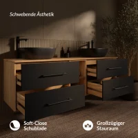 Meuble sous-vasque LUX 170 cm, chêne doré /...