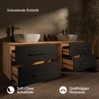 Meuble sous-lavabo LUX 170 cm, chêne doré /...