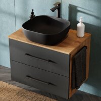 Waschtischunterschrank LUX 70 cm Gold Eiche / Anthrazit...