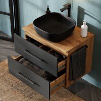 Waschtischunterschrank LUX 70 cm Gold Eiche / Anthrazit...