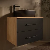Mueble de lavabo LUX de 70 cm en roble dorado / antracita...