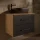 Mueble de lavabo LUX de 70 cm en roble dorado / antracita con lavabo de 42 cm en negro