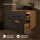 Mueble de lavabo LUX de 70 cm en roble dorado / antracita con lavabo de 42 cm en negro