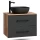 Mueble de lavabo LUX de 70 cm en roble dorado / antracita con lavabo de 42 cm en negro