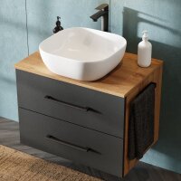 Waschtischunterschrank LUX 70 cm Gold Eiche / Anthrazit...