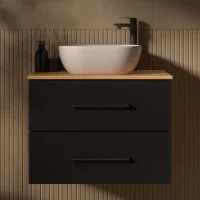 Mueble de lavabo LUX de 70 cm en roble dorado / antracita...