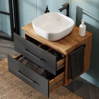 Waschtischunterschrank LUX 70 cm Gold Eiche / Anthrazit...