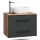 Mueble de lavabo LUX de 70 cm en roble dorado / antracita con lavabo de 42 cm en blanco