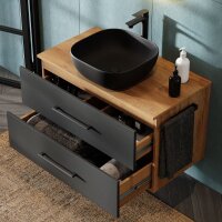 Waschtischunterschrank LUX 90 cm Gold Eiche / Anthrazit...