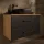 LUX 90 cm Vanity Cabinet in Gold Oak / Anthracite with 42 cm Black Sink
