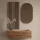 Garderobenset aus Flurschrank 100 cm, Oval Spiegel und Wandpaneel (3-teilig)