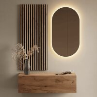 Hallway Wardrobe 100 cm with wall panel and mirror...