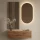 Hallway Wardrobe 100 cm with wall panel and mirror without LED lighting gold oak