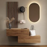 Flurgarderobe 2x 100 cm mit Wandpaneele und Spiegel ohne...