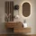 Hallway Wardrobe 2x 100 cm with wall panel and mirror without LED lighting gold oak