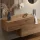 Hallway Wardrobe 2x 100 cm with wall panel and mirror without LED lighting gold oak
