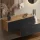 Hallway Wardrobe 2x 100 cm with wall panel and mirror without LED lighting gold oak / black charcoal