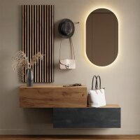Flurgarderobe 2x 100 cm mit Wandpaneele und Spiegel ohne...