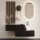 Hallway Wardrobe 2x 100 cm with wall panel and mirror without LED lighting black
