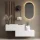 Hallway Wardrobe 100 cm with wall panel and mirror without LED lighting white