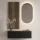 Hallway Wardrobe 100 cm with wall panel and mirror without LED lighting gold oak / anthracite