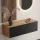 Hallway Wardrobe 100 cm with wall panel and mirror without LED lighting gold oak / anthracite