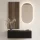 Hallway Wardrobe 100 cm with wall panel and mirror without LED lighting black