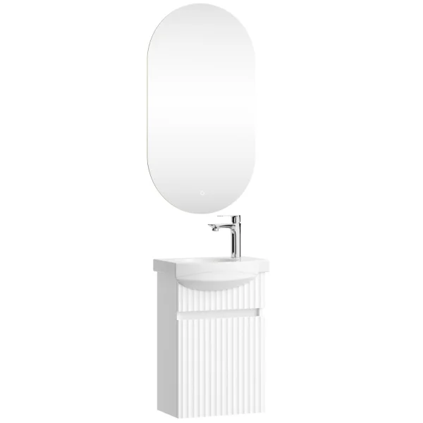 Badmöbel-Set mit Spiegel Wega 40 cm Weiß matt