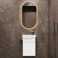 Badmöbel-Set mit Spiegel Wega 40 cm Weiß matt