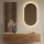 Hallway Wardrobe 140 cm with wall panel and mirror without LED lighting gold oak