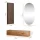 Hallway Wardrobe 140 cm with wall panel and mirror without LED lighting gold oak