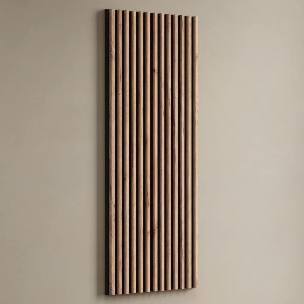 Hallway Wardrobe 140 cm with wall panel and mirror without LED lighting gold oak / anthracite