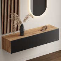 Flurgarderobe 140 cm mit Wandpaneele und Spiegel ohne...