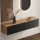 Hallway Wardrobe 140 cm with wall panel and mirror without LED lighting gold oak / anthracite