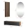 Hallway Wardrobe 140 cm with wall panel and mirror without LED lighting gold oak / anthracite