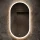 Hallway Wardrobe 140 cm with wall panel and mirror without LED lighting gold oak / anthracite