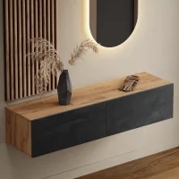 Armario de pasillo de 140 cm con paneles de pared y...
