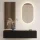 Hallway Wardrobe 140 cm with wall panel and mirror without LED lighting black