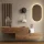 Hallway Wardrobe 2x 140 cm with wall panel and mirror without LED lighting gold oak