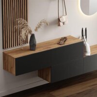 Flurgarderobe 2x 140 cm mit Wandpaneele und Spiegel ohne...