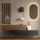 Penderie dentrée 2 x 140 cm avec panneaux muraux et miroir, sans éclairage LED, chêne doré / noir charbon - chêne doré
