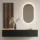 Appendiabiti da ingresso da 160 cm con pannello da parete e specchio, senza illuminazione a LED, rovere dorato / antracite