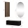Hallway Wardrobe 160 cm with wall panel and mirror without LED lighting black