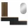Flurgarderobe 2x 160 cm mit Wandpaneele und Spiegel ohne LED-Beleuchtung gold eiche / anthrazit