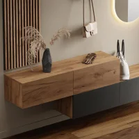 Penderie dentrée 2 x 160 cm avec panneaux muraux...
