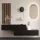 Hallway Wardrobe 2x 160 cm with wall panel and mirror without LED lighting black
