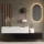 Hallway Wardrobe 2x 160 cm with wall panel and mirror without LED lighting black / white